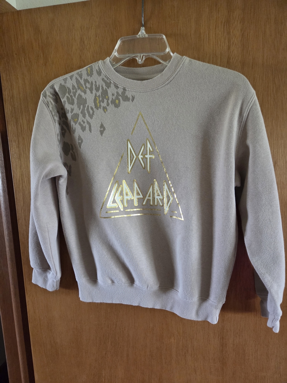 Kids Taupe Crewneck Sweatshirt with Gold Band Logo